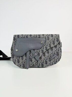 Christian Dior Saddle Oblique Jacquard Canvas Shoulder Crossbody Bag